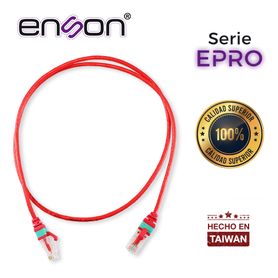 patchcord rj45 enson epro6pc90rd de 90cm cat6 color rojo ultradelgado ideal para terminados en patchpanel de alta densidad